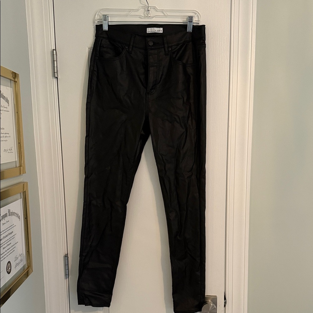 LOFT Women's Coated Black Skinny Jeans
